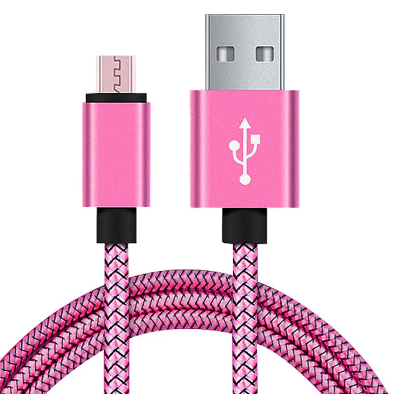 USB кабель для быстрой зарядки нейлоновое плетеное зарядное устройство Шнур для iphone 6 6S 7 8 Plus XR X XS MAX для Xiaomi huawei samsung Smart phone - Цвет: Red Length 2m