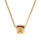 Новые ювелирные изделия с кристаллами квадратный куб медный Циркон 26 дюймов английские ожерелья с буквой Женские Подвески