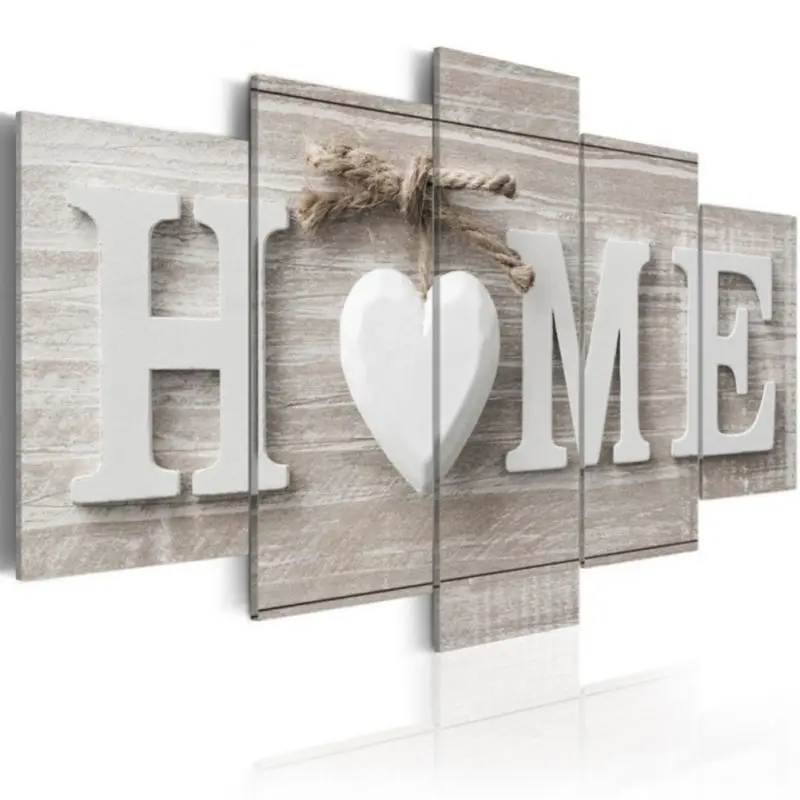 

5Pcs Concise Fashion Wall Paintings Home Letter With Frame Prints Photo Paintings Wall Art For Home Decorations Paintings Wood