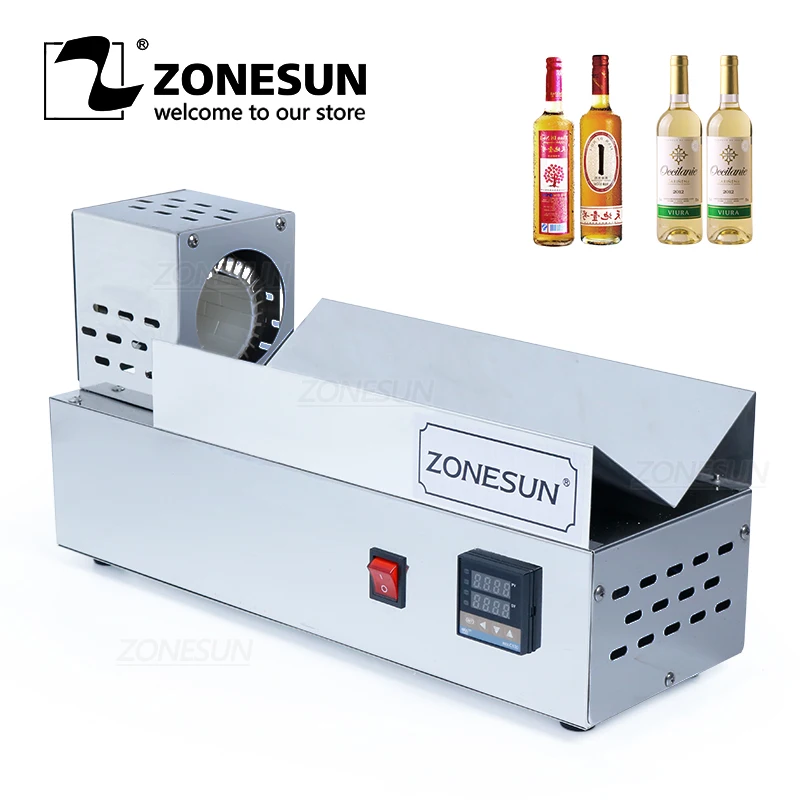 

ZONESUN Wine Capsule Heat Shrinker Wrapping Machine Bottle Lid Sleeve Cap Shrinking Tool Equipment PVC PP POF Shrink Film