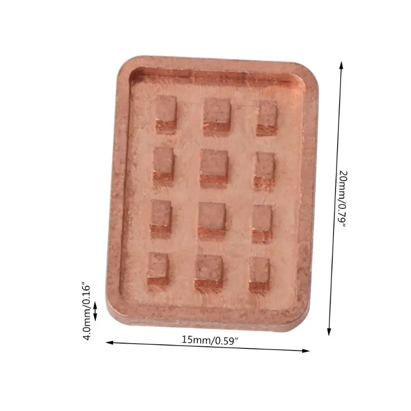 

LX0B 5PCS Copper Heat Sink Adhesive Back Heatsink Cooler for VGA GPU Miniature Radiator DDR3 RAM Memory IC Chipset Cooling