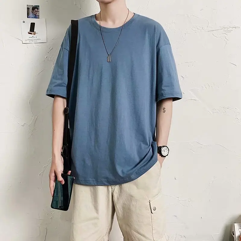 

Men's Oversized Plain T-shirt Loose Streetwear for Bodybuilding Fitness Lifestyle Streetwear Hip-hop Tops