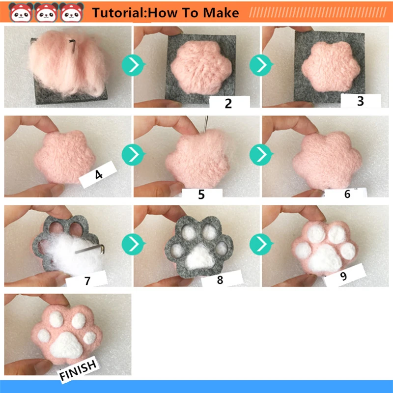 Игла войлочный шаблон DIY ремесло Кошачий коготь следы узор войлочная ткань для