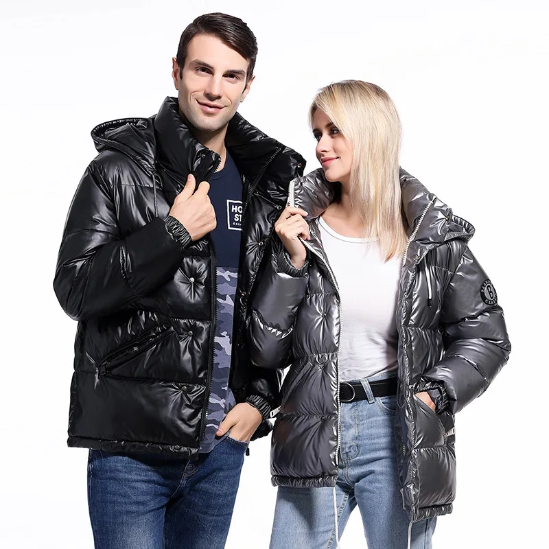2019 размера плюс блeстящaя зимняя Парка на пуху для женщин Теплая обувь из