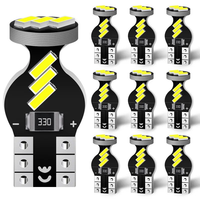 

Mayitr 10pcs 12V 0.09A 1.27W Car Auto LED T10 4014 9 SMD Interior Light Reading Lamp License Plate Blub Parts