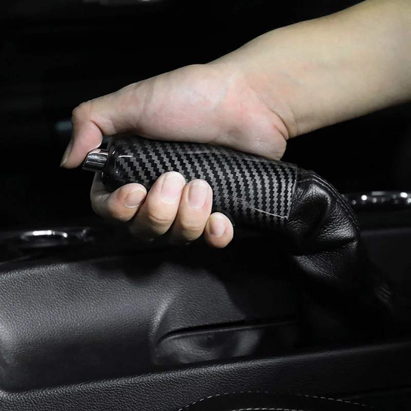 QHCP рукоятка для ручного тормоза рамка Крышка планки ABS углеродное волокно Ford Mustang