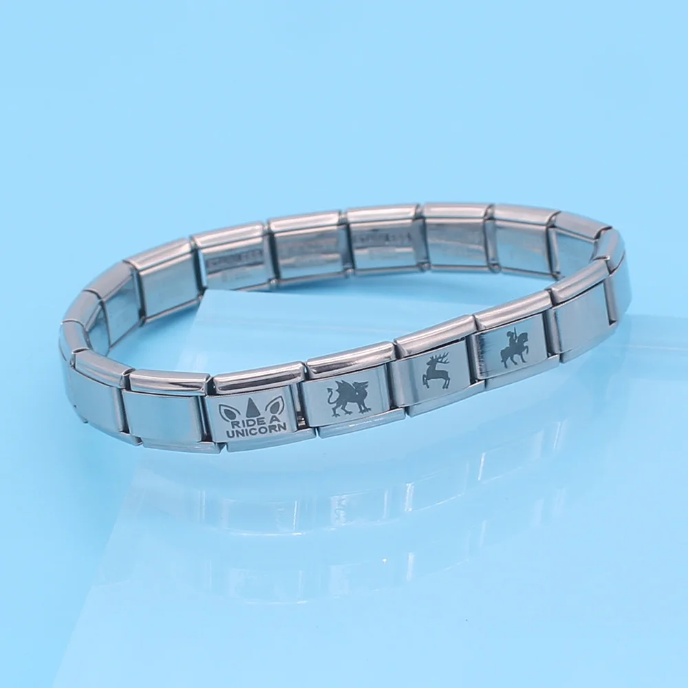 Fyour 9mm Speical Birthday Gift Bracelet Chamrs Jewelry Unicorn Alpaca Cat Dog Footprints Elastic Bracelets For Women DJ197 | Украшения и