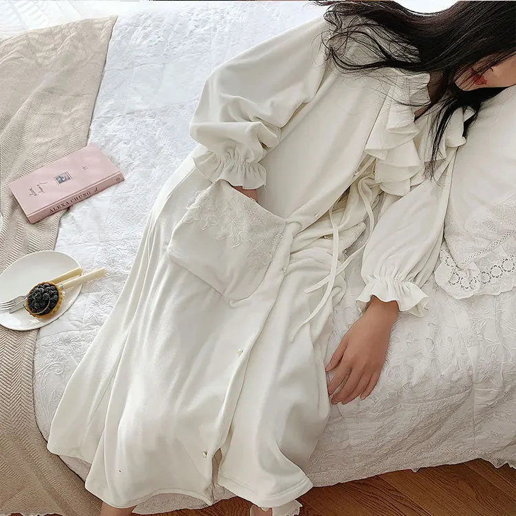 Ночная рубашка женская зимняя фланелевая принцесса леди пижамы ночная сорочка