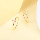 Минимализм, розовые и белые циркониевые тонкие кольца для женщин, стандартное кольцо для пальцев, аксессуар, женское Драгоценное кольцо