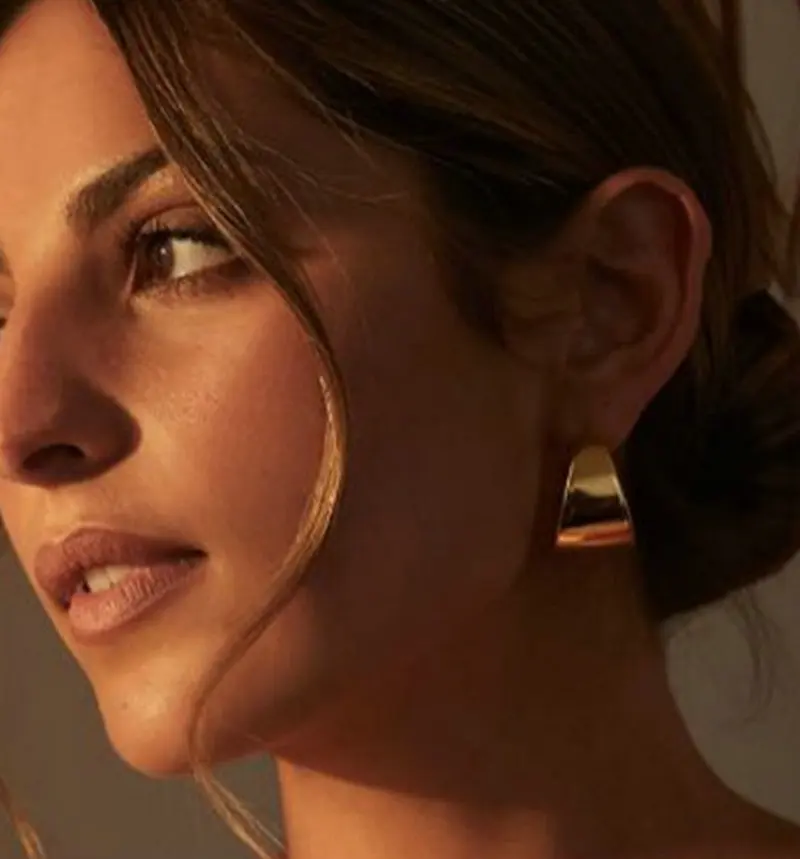 

Серьги-кольца женские из нержавеющей стали с покрытием из 18-каратного золота