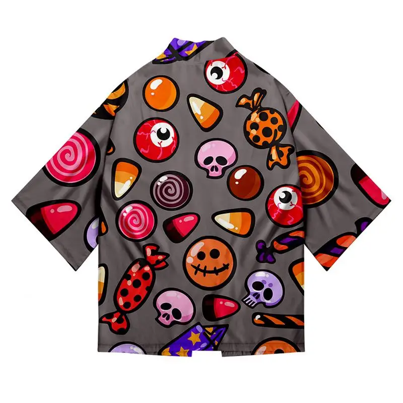 

3d Print Colorful Sugar Kimono Fashion Hip Hop Shirt Men Seven Point Sleeve Tops Casual Sport Unisex Cardigan Jackets Streetwear