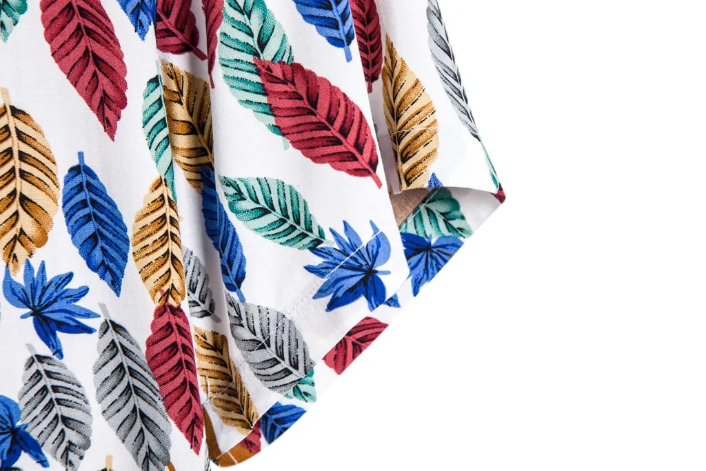 Мужская Этническая рубашка с коротким рукавом Повседневная гавайская принтом