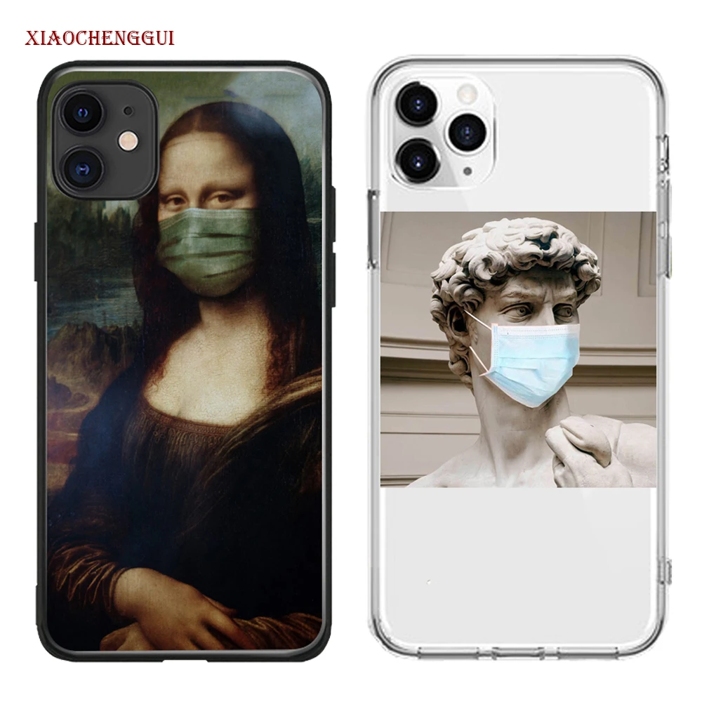 Мягкий силиконовый чехол для iPhone 12 mini 11 PRO MXA 5S 6 6s 7 8 Plus X XR XS Max с изображением Моны