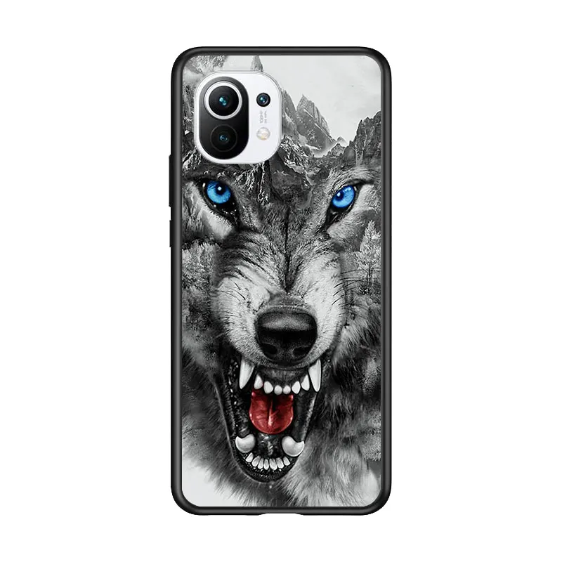 

Wolf Animal Cool for Xiaomi Mi 11 10T Note 10 Ultra 5G 9 9T SE 8 A3 A2 A1 6X Pro Play F1 Lite 5G Black Phone Case