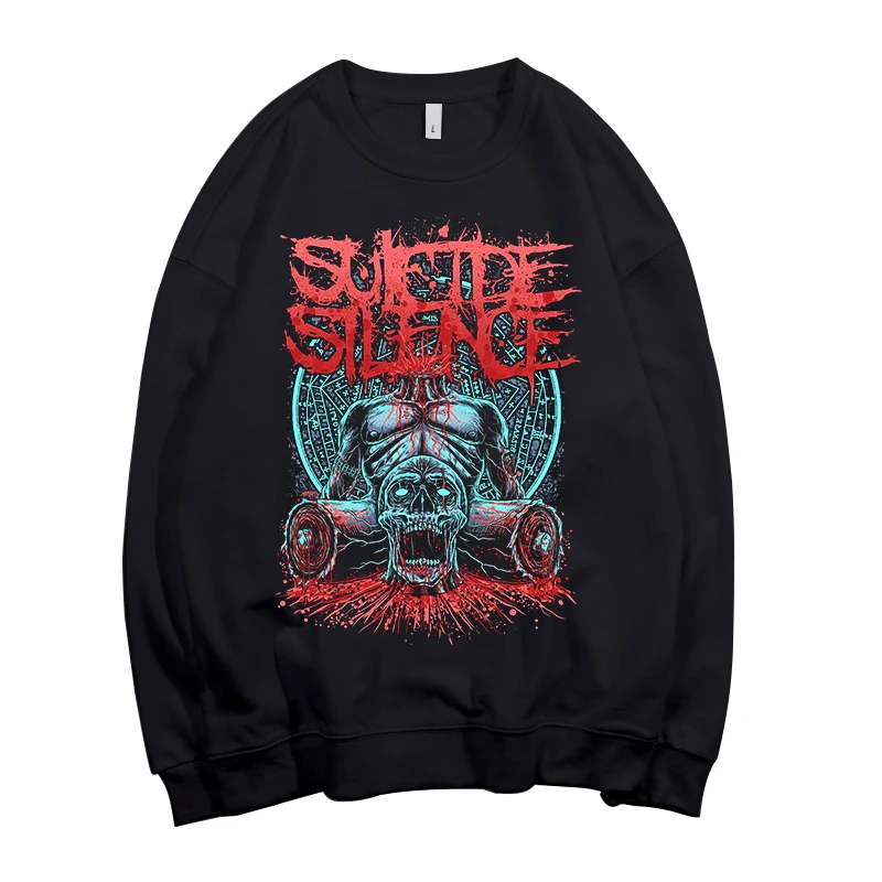 ; SUICIDE SILENCE Band; унисекс; круглый вырез; хлопковая толстовка; Азиатский размер - Цвет: style2
