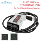 ELS27 FORScan зеленая печатная плата PIC24HJ128GP + FTDI микрочип многоязычная работает ELM327 и J2534 Pss-Thru для FORDMazda новинка V2.3.7