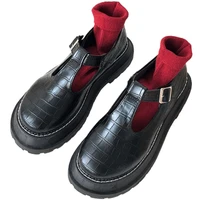 small leather shoes female england 2022 spring new mori female japanese wild black retro mary jane shoes buckle