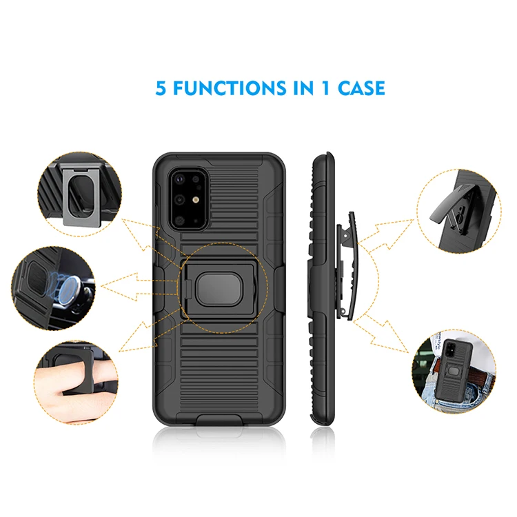 

Shockproof tpu pc hybrid robot holster cell phone case for samsung s20 s20 ultra s20 plus