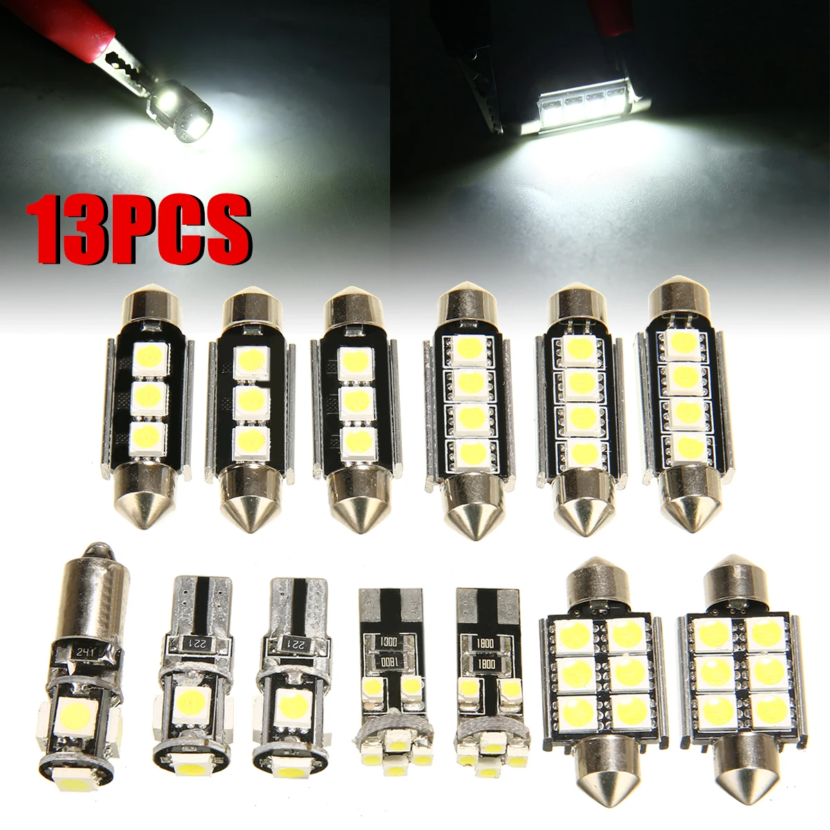 13 шт. дневные ходовые огни 12V Белый передний/задний купольная лампа для чтения с can