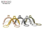 10 шт. 5 см античная бронза металлическая рамка для монет и кошелька ручка с брелоком поцелуй застежка замок сумки фурнитура для клатча сумки аксессуары