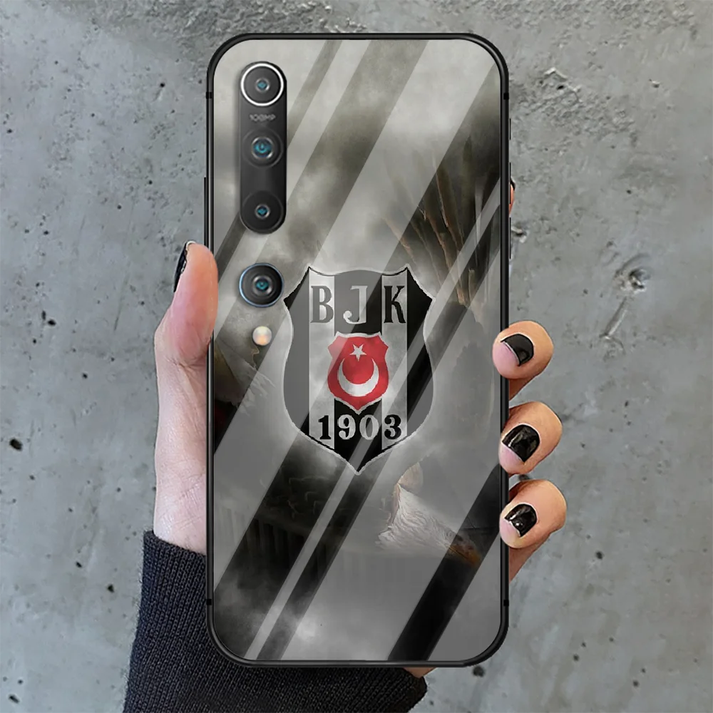 

Turkey Besiktas Football Phone Tempered Glass Case Cover for Xiaomi Mi A MAX X POCO M Note 3 9 10 11 i T Pro Lite Funda 3D Phone