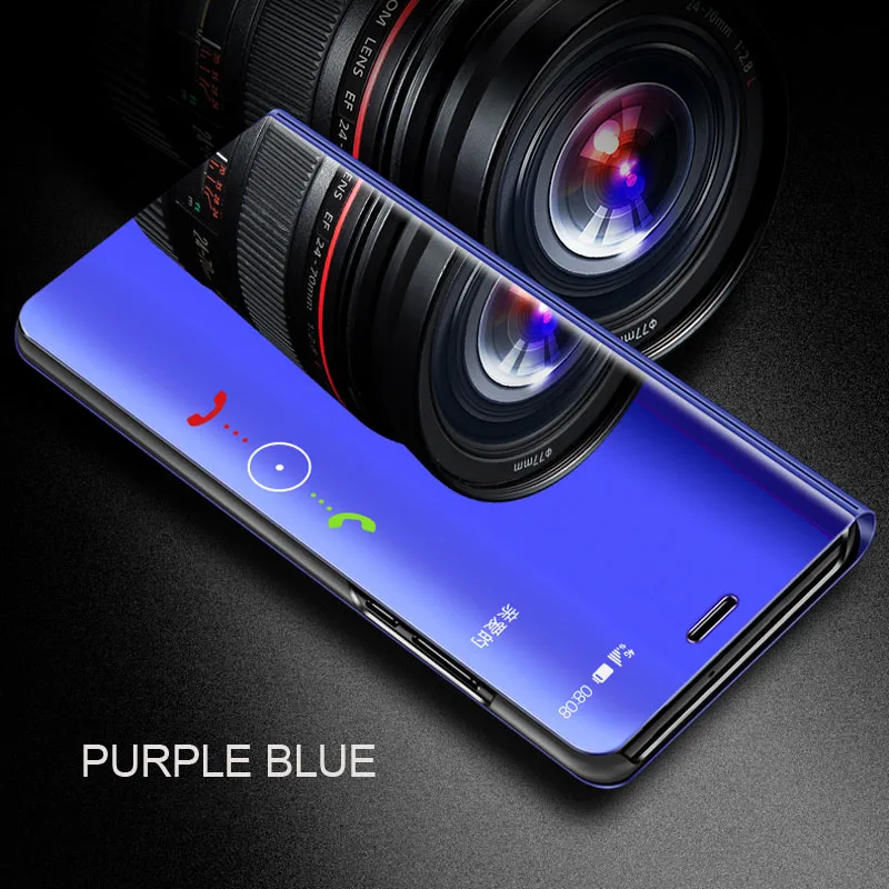 Purple Blue Умный зеркальный флип-чехол для телефона sony Xperia XZ3 для sony Xperia XZ4 защитный чехол Fundas Capa - Цвет: Purple Blue