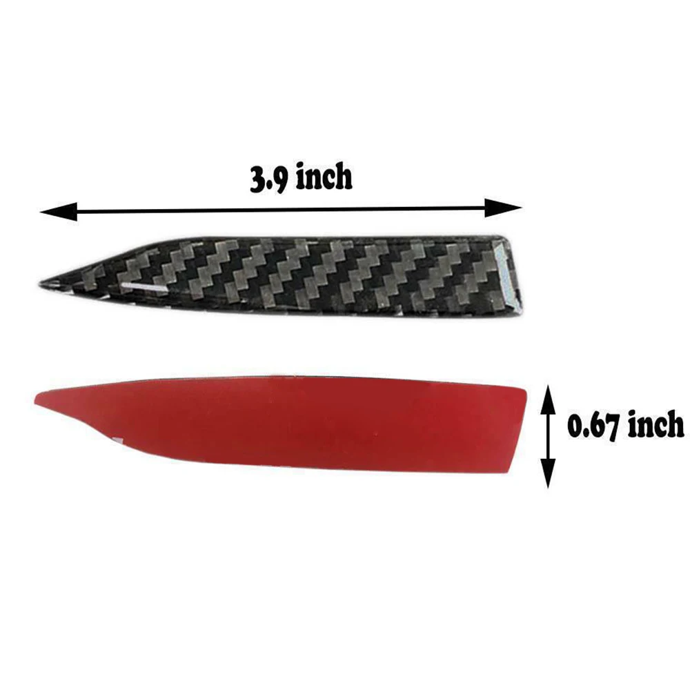 

Guard Rearview Mirror Protector Decor Glossy Trim Universal Black Carbon Fiber