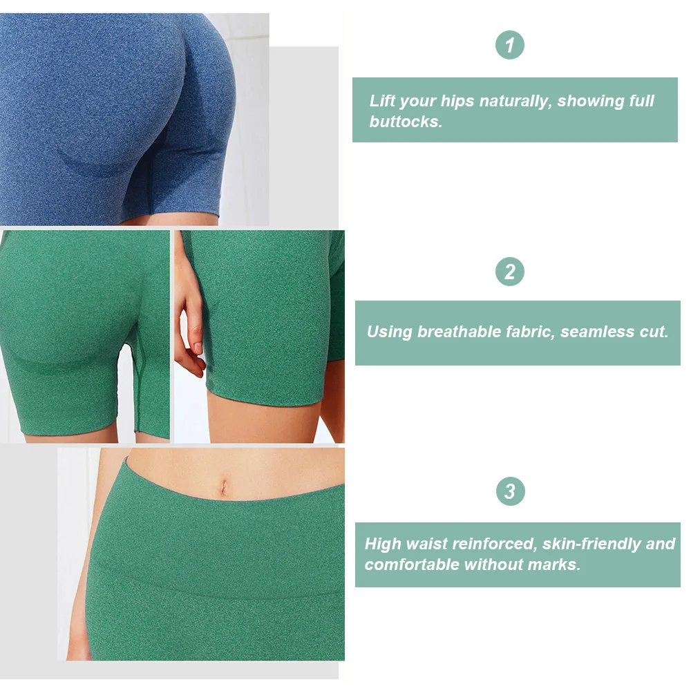 

Vital Seamless Summer High Waist Tight Gym Leggings yoga shorts womenSquat Proof Tummy Control Workout Running Shorts Women