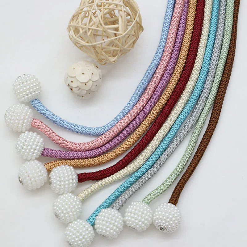 Магнитный зажим для штор держатель с жемчужинами подвесной круглой веревкой