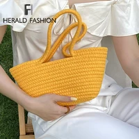 designer knitted handbags summer beach bag lady small tote bali trendyol purse 2022 colorful rope woven women shoulder bags