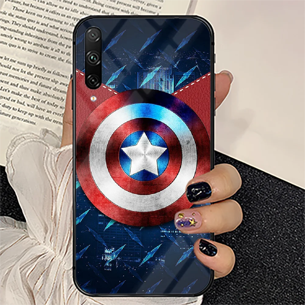 

Super Heros Captain Phone Tempered Glass Case Cover For huawei honor 7 8 9 10 20 A X S lite i pro Trend Hoesjes Prime