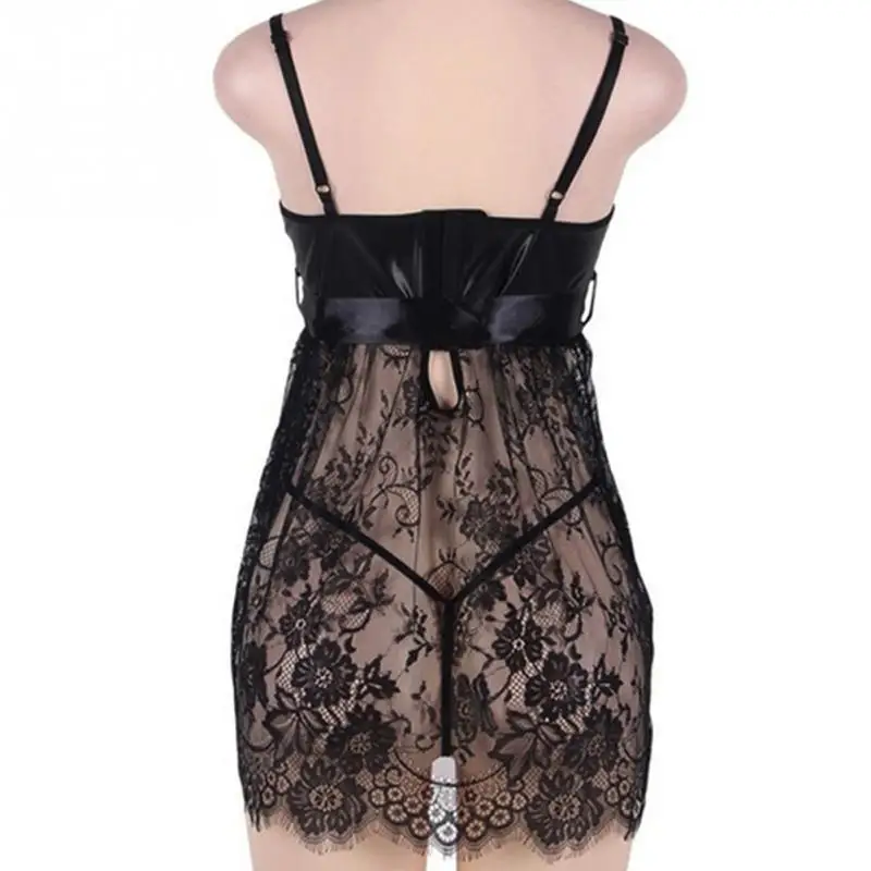 

Women Sexy Erotic Lingerie Underwear Ladies Lace Hollow-out V-neck Night Dress Pajama Sleepwear Through Nightgown large Size 6XL