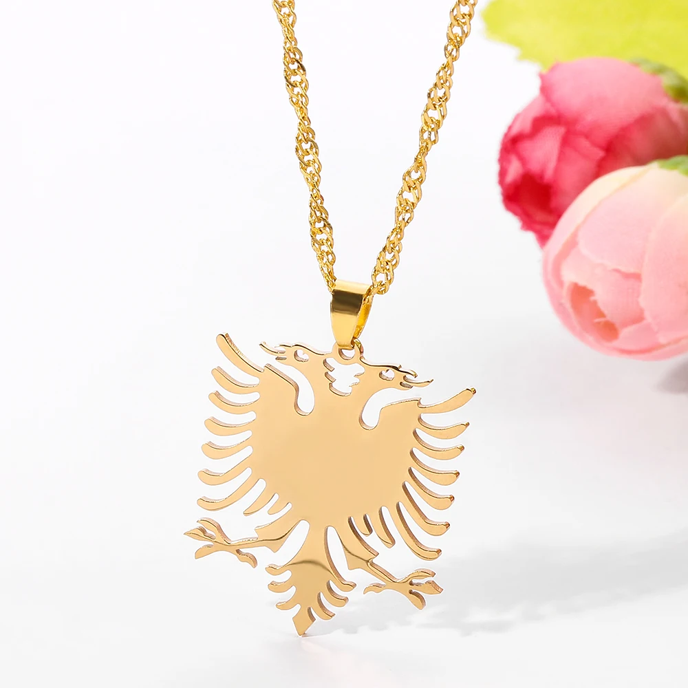 Золотые ожерелья и подвески из нержавеющей стали с изображением орла