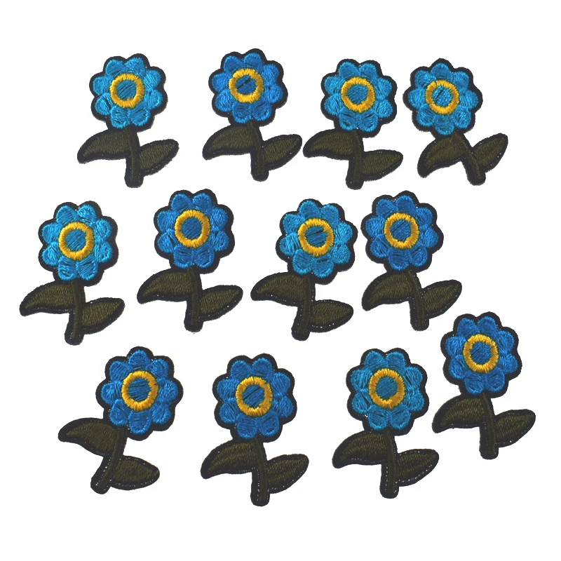 10 шт. маленькие вышитые железные значки с цветами листья ромашки цветы