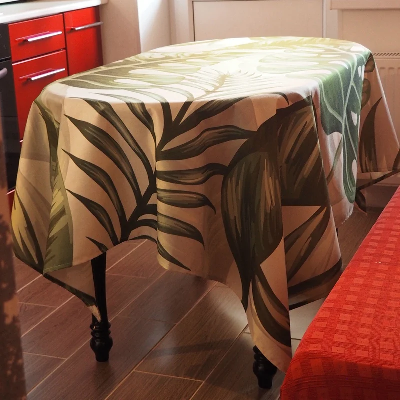 

Tropical Plants Pattern Linen Waterproof Tablecloths Decorative Home Decor Table Cloth Tablecloth