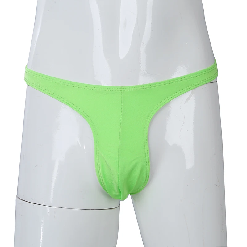 Mens Sexy G-string Stretch Pouch Thong Underwear Brief - Lime |