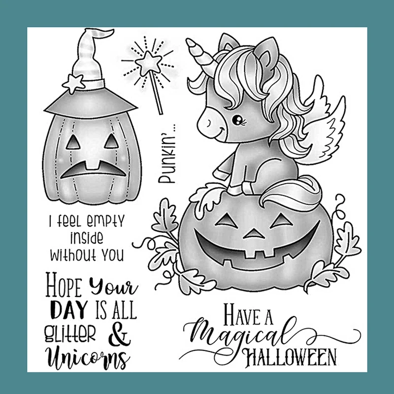 Прозрачные штампы с единорогом для скрапбукинга/изготовления