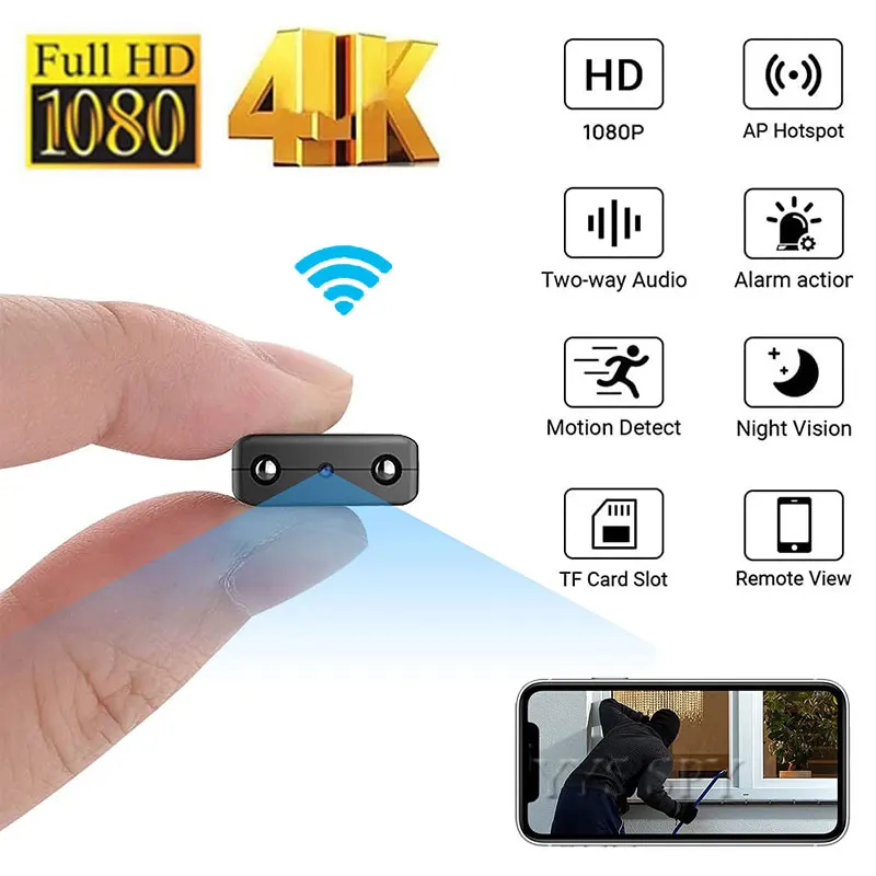 4K Wifi Mini Camera 1080P Night Vision Micro Cam Motion Detect Phone Remote Secret Camcorder Micro DV DVR Video Audio Recorder