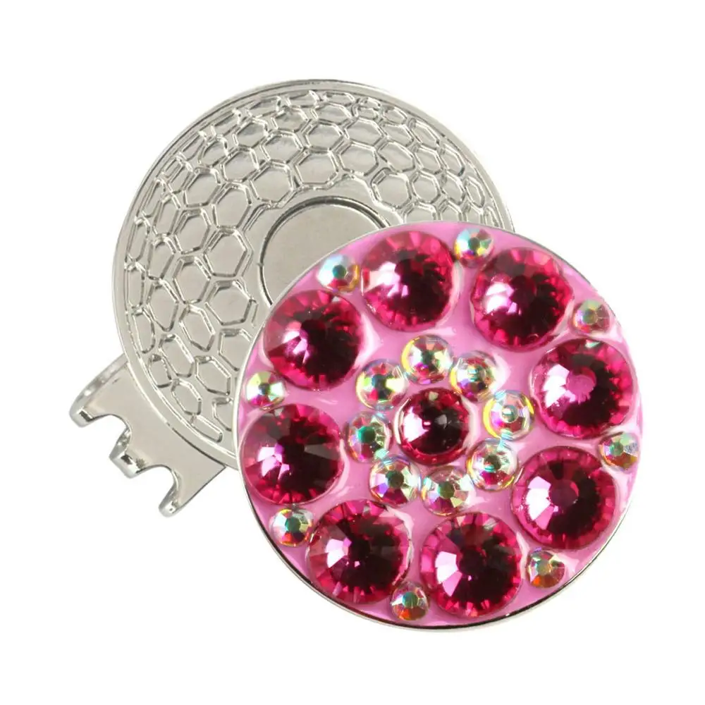 PINMEI Crystal Маркеры для мячей гольфа Наборы зажимов шляп 1 дюйм Bling с зажимами