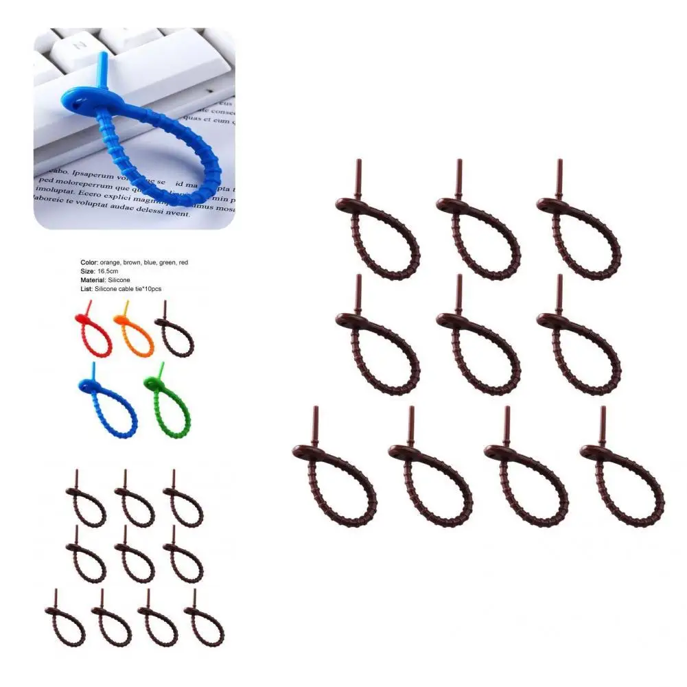 

Stretchy Heavy-duty Silicone Cable Ties Holder for Electronics Wire