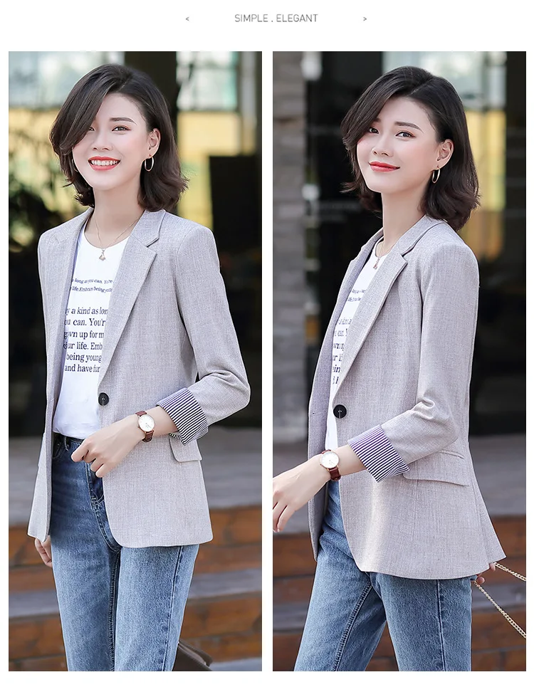 

Spring Autumn Women Single Button Loose Casual Korean Suit Jacket Blazers Office Lady Elegant Workwear Formal Coat Plus Size 5XL