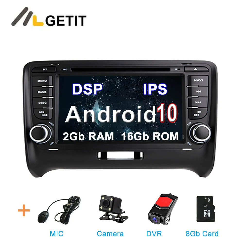 2G CAM DVR SD DSP DSP ips Android 10 Автомобильный DVD стерео мультимедийный плеер радио gps для Audi TT MK2 8J 2006 2007 2008 2009 2010 2011 2012 - Цвет: 2G CAM DVR SD DSP