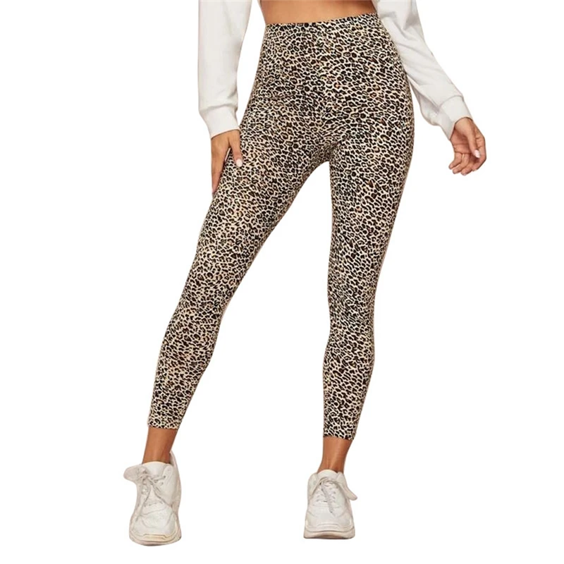 2020 Fashion Trend Summer Women's Sexy Leopard Print Seamless Leggings High Waist Casual Fit Pants Hips Push Up Sportswear | Спорт и