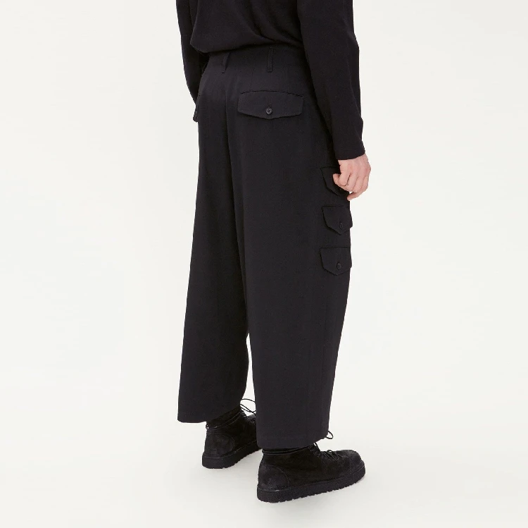 Мужские повседневные брюки широкие юбка свободные с несколькими карманами