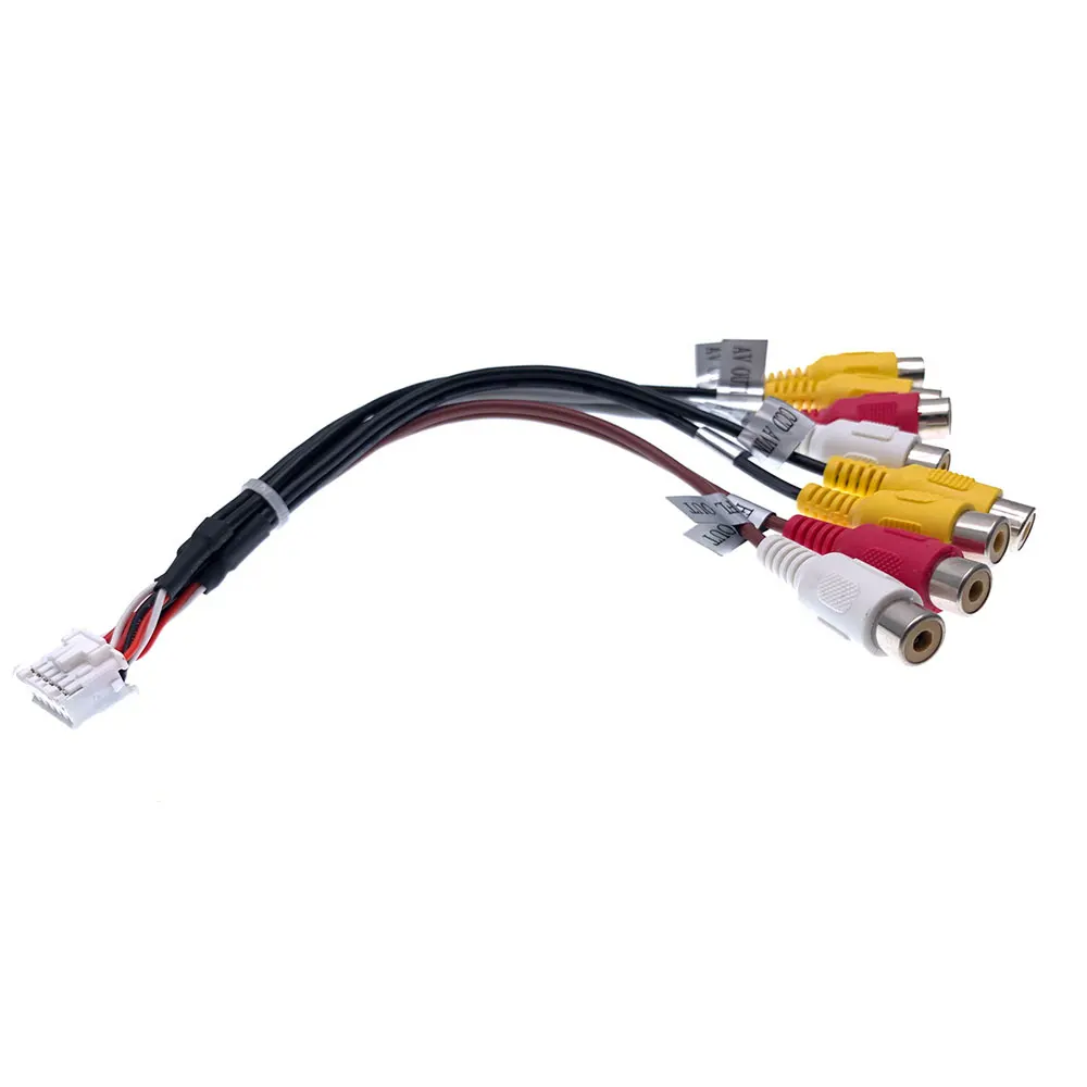 12 Pin Автомобильный Универсальный 8 RCA выходной провод жгут CCD AUX AV входной кабель