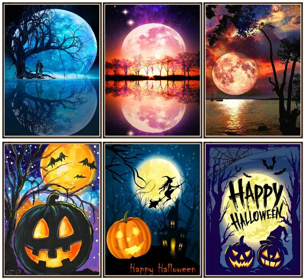 Алмазная 5d картина с полными стразами новый пейзаж полная луна мозаика для