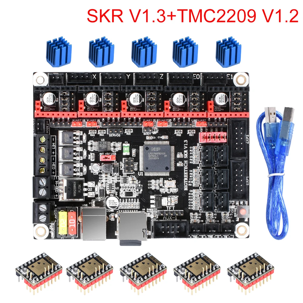 Плата контроллера BIGTREETECH SKR V1.3 32 бит + TMC2209 UART драйвер бесшумные детали для 3D