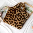 Новая сумочка с принтом леопарда женская сумка на одно плечо из рука большая Ёмкость сумка на плюшевой подкладке, зимние, сумка в руку, сумка через плечо из мягкой Обувь на теплом меху сумка