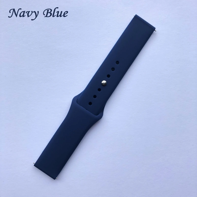 Navy blue Силиконовый ремешок 22 мм 20 мм для Xiaomi Amazfit Bip GTS Pace stratos 2/2 S, универсальный браслет на запястье, спортивный ремешок, смарт-часы, браслет - Цвет: Navy blue