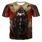 Повседневная дышащая футболка с коротким рукавом, круглым вырезом и 3D-принтом черепа, новинка 2021